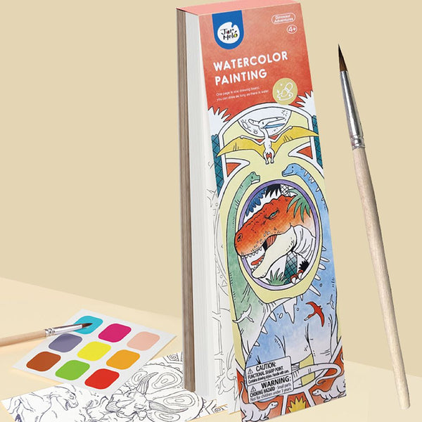 JoanMiro - 書簽水彩畫-恐龍大冒險